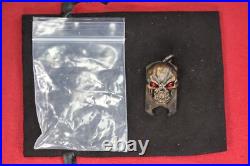 Steel Flame XL 3D Hardness Skull withRed Eyes in Bronze Stainless EBO