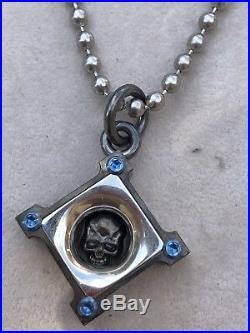 Steel Flame XL'Caged Darkness'. 45 Killbox Pendant & Seed Bead Chain Necklace
