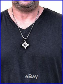 Steel Flame XL'Caged Darkness'. 45 Killbox Pendant & Seed Bead Chain Necklace