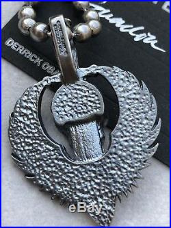 Steel Flame XL Darkness Guardian Sterling Silver Pendant & Dogtag Chain Necklace