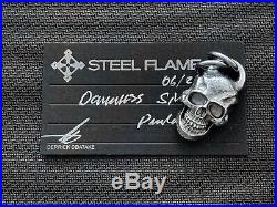 Steel Flame XL Darkness Skull Pendant Silver Brand new
