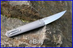 Stonewash Böhler M390 Blades Gray 7075 Aluminum Handle Assisted Pocket Knife Edc