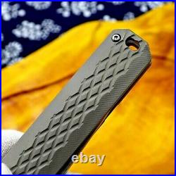 Straightback Folding Knife Pocket Flipper Hunting Tactical Titanium Alloy Handle