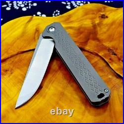 Straightback Folding Knife Pocket Flipper Hunting Tactical Titanium Alloy Handle