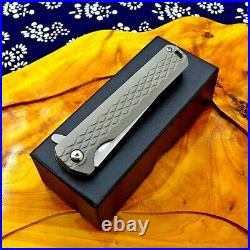 Straightback Folding Knife Pocket Flipper Hunting Tactical Titanium Alloy Handle