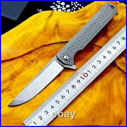 Straightback Folding Knife Pocket Flipper Hunting Tactical Titanium Alloy Handle