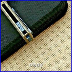 Straightback Folding Knife Pocket Hunting M390 Steel Titanium Handle Premium EDC