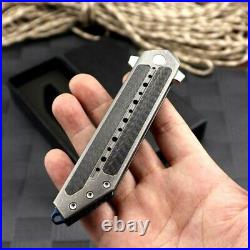 Straightback Folding Knife Pocket Hunting Survival Titanium Handle S35VN Steel S