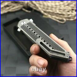 Straightback Folding Knife Pocket Hunting Survival Titanium Handle S35VN Steel S