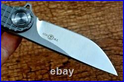 Straightback Knife Folding Pocket Hunting Survival M390 Steel Titanium Handle S
