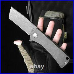 Straightback Knife Folding Pocket Hunting Survival Tactical D2 Steel Titanium S