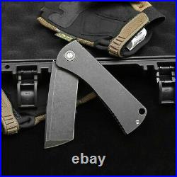 Straightback Knife Folding Pocket Hunting Survival Tactical D2 Steel Titanium S