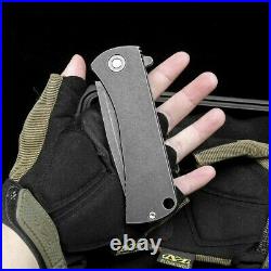 Straightback Knife Folding Pocket Hunting Survival Tactical D2 Steel Titanium S