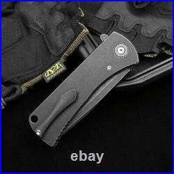 Straightback Knife Folding Pocket Hunting Survival Tactical D2 Steel Titanium S