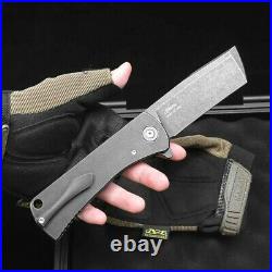 Straightback Knife Folding Pocket Hunting Survival Tactical D2 Steel Titanium S