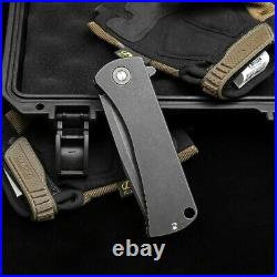 Straightback Knife Folding Pocket Hunting Survival Tactical D2 Steel Titanium S
