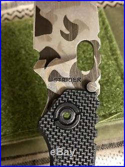 Strider Knives SnG folder. Camo finish. S30V Blade Show 2015 Mint Free Pouch