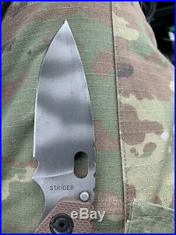 Strider SMF Coyote/ Tan G-10 Folding Knife (3.9 Tiger Stripe)