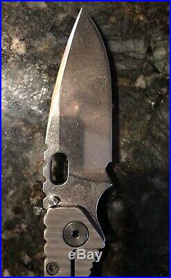 Strider SMF Folding Knife Black G-10 Scale S30V Stonewashed Blade Titanium