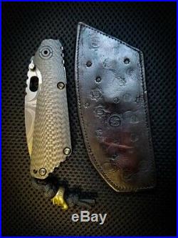 Strider Starlingear Collab SnG knife VERY RARE! Everett Leather Sheath