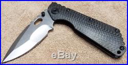 Strider tactical folding knife nightmare grind carbon fiber and titanium handle