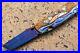 Suchat Custom Folding Knife Color Damascus Tanto Blade Mokume Titanium Abalone