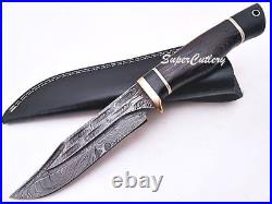 Super Cutlery hand made Damascus Knife, Copper Bolster, Ebony, Vangee wood 1146