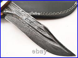 Super Cutlery hand made Damascus Knife, Copper Bolster, Ebony, Vangee wood 1146