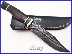 Super Cutlery hand made Damascus Knife, Copper Bolster, Ebony, Vangee wood 1146