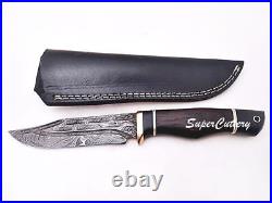 Super Cutlery hand made Damascus Knife, Copper Bolster, Ebony, Vangee wood 1146