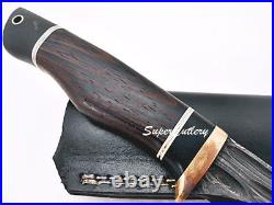 Super Cutlery hand made Damascus Knife, Copper Bolster, Ebony, Vangee wood 1146