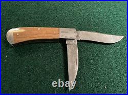 Super RARE NOS Bill Ruple 2 Blade Damascus Folding Folder Trapper Knife