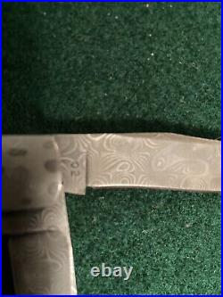 Super RARE NOS Bill Ruple 2 Blade Damascus Folding Folder Trapper Knife