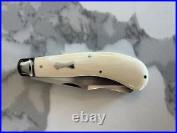 Super Rare Tony Bose Custom Jumbo SaddleHorn Pocket Knife Goat Horn Brand New