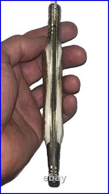 Superb Vintage Spanish Made Billet Lock Navaja with Genuine Stag Handles 5
