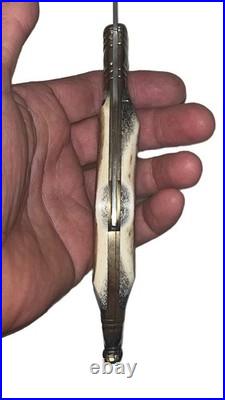 Superb Vintage Spanish Made Billet Lock Navaja with Genuine Stag Handles 5