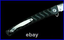 Tanto Folding Knife Pocket Flipper Hunting Survival Tactical D2 Blade G10 Handle
