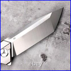 Tanto Folding Knife Pocket Hunting Survival Military D2 Steel Titanium Handle S