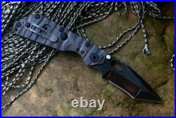 Tanto Folding Knife Pocket Hunting Survival Tactical D2 Steel Titanium Handle 4