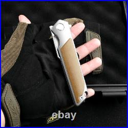 Tanto Knife Folding Pocket Hunting Survival Camp 14C28N Steel Titanium Micarta S