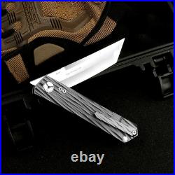 Tanto Knife Folding Pocket Hunting Survival Tactical Camping M390 Steel Titanium