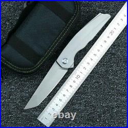 Tanto Knife Folding Pocket Hunting Survival Tactical M390 Steel Titanium Handle