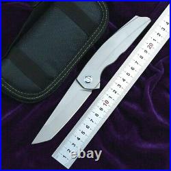 Tanto Knife Folding Pocket Hunting Survival Tactical M390 Steel Titanium Handle