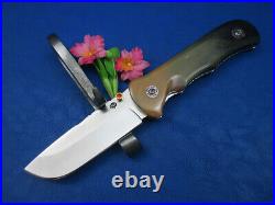 Thailand Custom Handmade Folding Knife 440C Stainless Two Tone Bull Horn Jo-195