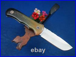 Thailand Custom Handmade Folding Knife 440C Stainless Two Tone Bull Horn Jo-195