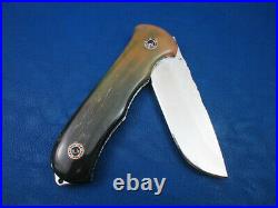 Thailand Custom Handmade Folding Knife 440C Stainless Two Tone Bull Horn Jo-195