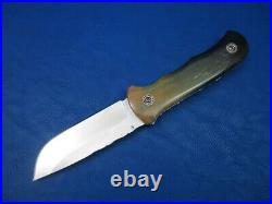 Thailand Custom Handmade Folding Knife 440C Stainless Two Tone Bull Horn Jo-195