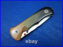 Thailand Custom Handmade Folding Knife 440C Stainless Two Tone Bull Horn Jo-195