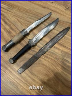 Theater Made Fighting Knife Lot of 3 Trench Knives Military 12 Vtg Fixed Blade