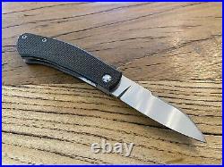 Thys Meades Mini Dino Custom Knife (3 Hand Satin) OD Green & Rag Micarta